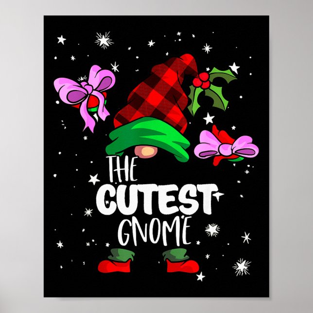 Cutest Gnome Red Buffalo Plaid Matching Family Chr Poster (Framsidan)