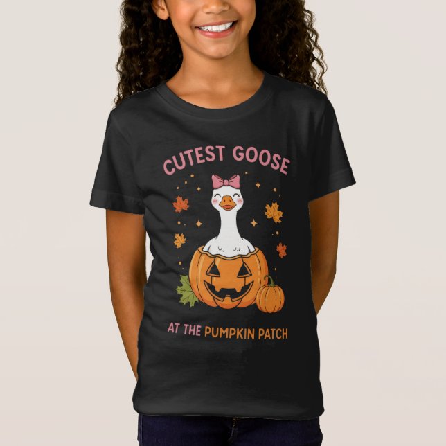 Cutest Goose Pumpkin Patch Kids Halloween  T Shirt (Framsida)