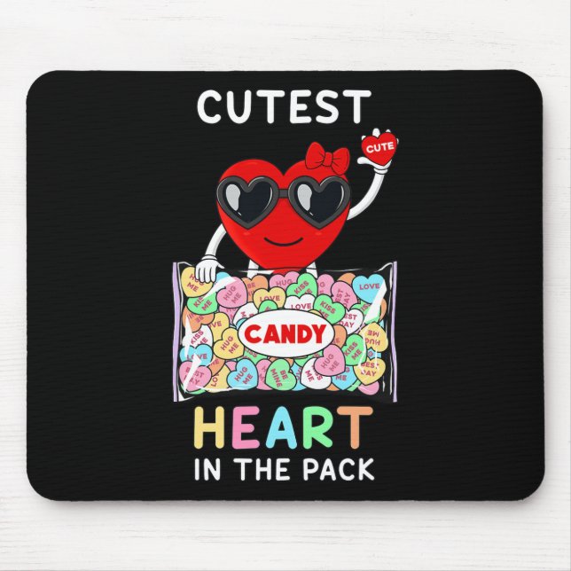 Cutest Heart in Pack Roligt Valentines day Toddle Musmatta (Framsidan)