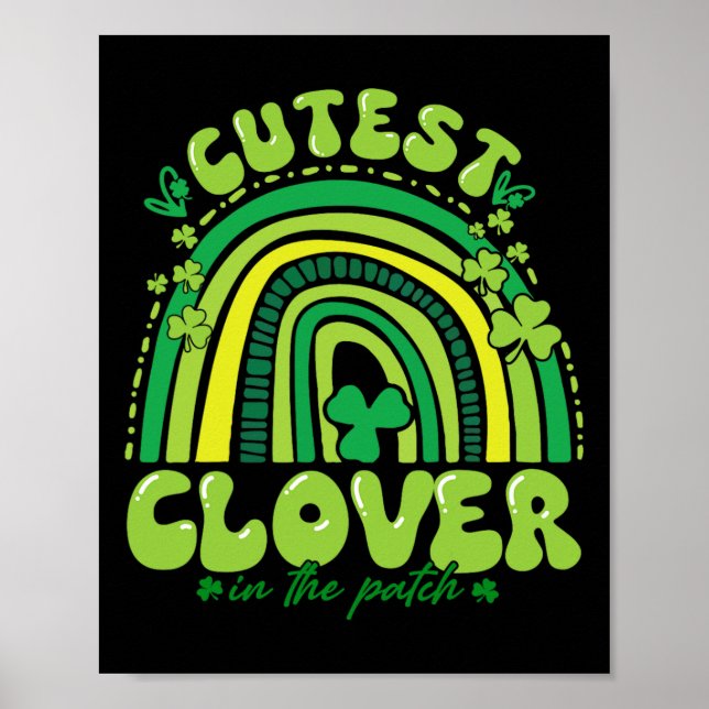 Cutest Klöver i Patch Funny Girl Kids Student Poster (Framsidan)