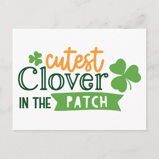 Cutest Klöver i Patch Klöver St. Patrick's Vykort (Framsida)
