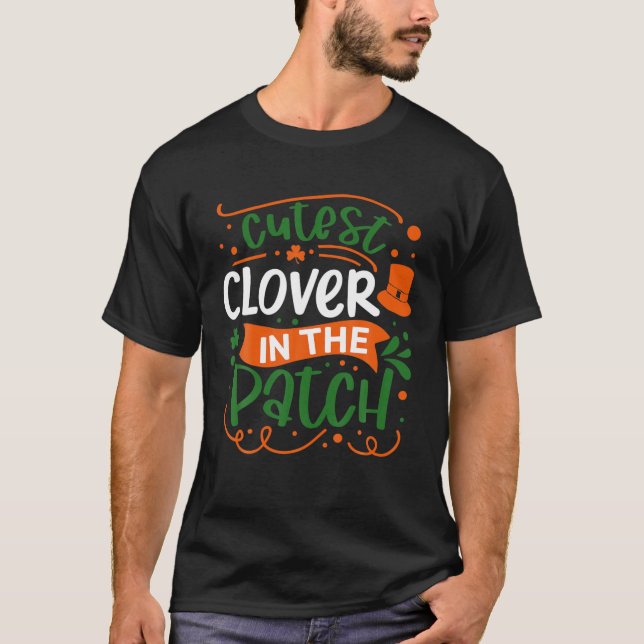 Cutest Klöver i Patch St patricks day Funny S T Shirt (Framsida)
