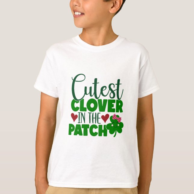 Cutest Klöver i Patch - St. Patrick's Day T Shirt (Framsida)