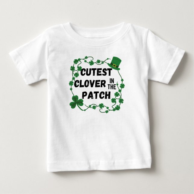 Cutest Klöver på Patch St. Patrick's Day T Shirt (Framsida)