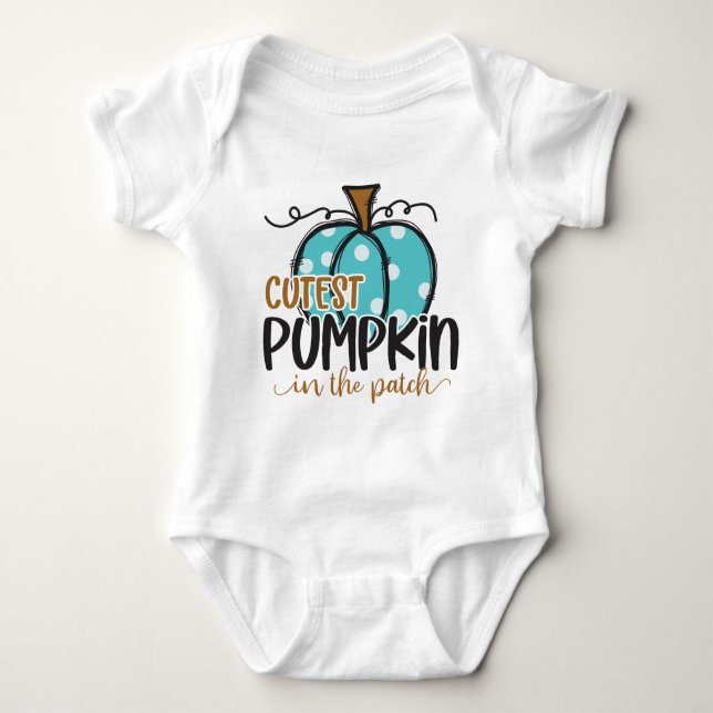 Cutest Lil Pumpkin Baby Bodykostym T Shirt (Framsida)