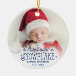 Cutest lille snowflake baby first christmas julgransprydnad keramik