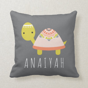 Cutest Little Boho Turtle Namn Modern Kudde