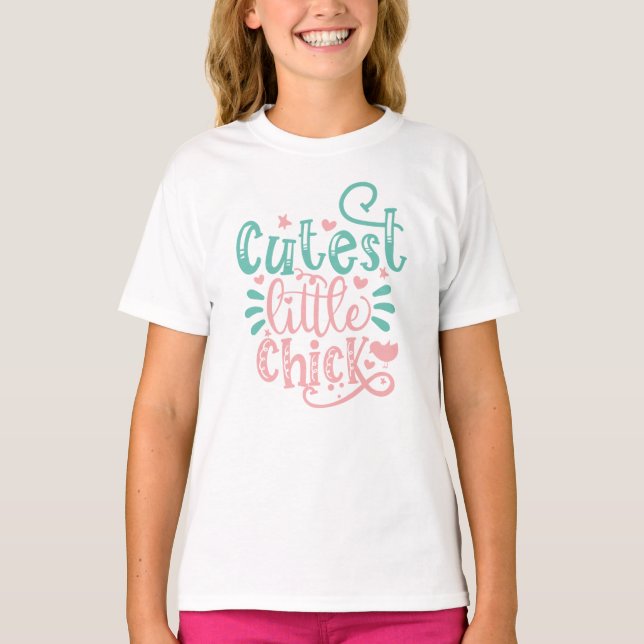 Cutest Little Chick Påsk T-Shirt för barn (Framsida)