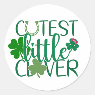 Cutest Little Klöver 🍀 ✨ Runt Klistermärke