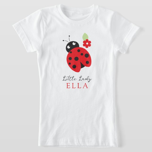 Cutest Little Ladybug Barns födelsedag Party T Shirt (Laydown)