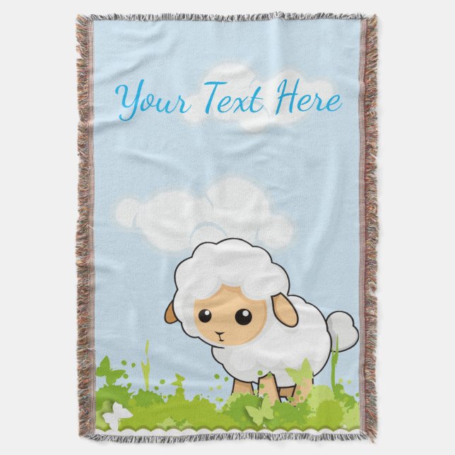 Cutest Little Lamb Filt (Framsidan Vertikal)