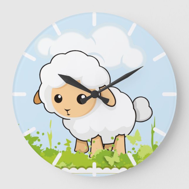 Cutest Little Lamb Stor Klocka (Framsida)