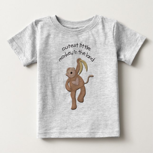 Cutest Little Monkey in Land T Shirt (Framsida)