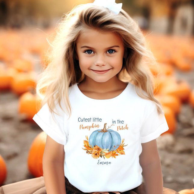 Cutest Little Pumpkin Fall Namn Småbarn T-shirt (Cutest Little Pumpkin Fall Name Toddler T-shirt)