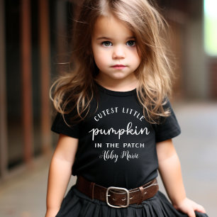 Cutest Little Pumpkin i Anpassningsbarna Patch T Shirt
