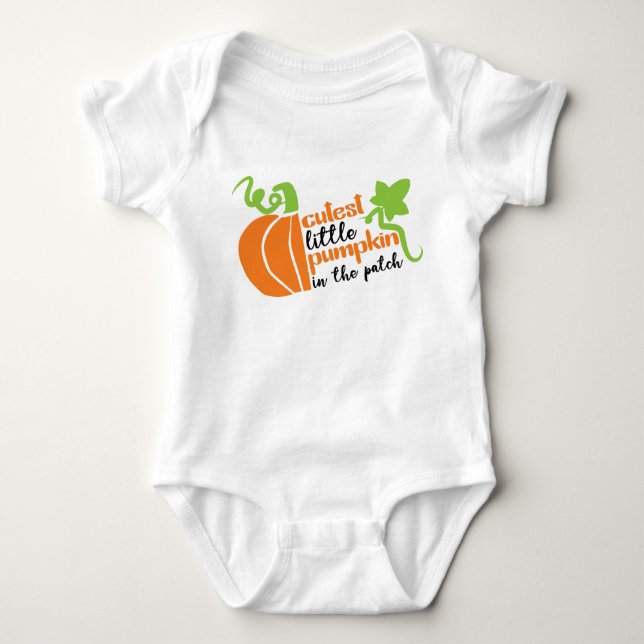 Cutest Little Pumpkin i Patch Hösten T Shirt (Framsida)