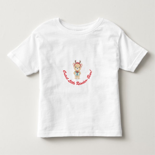 Cutest Little Reindeer Bear T-Shirt (Framsida)