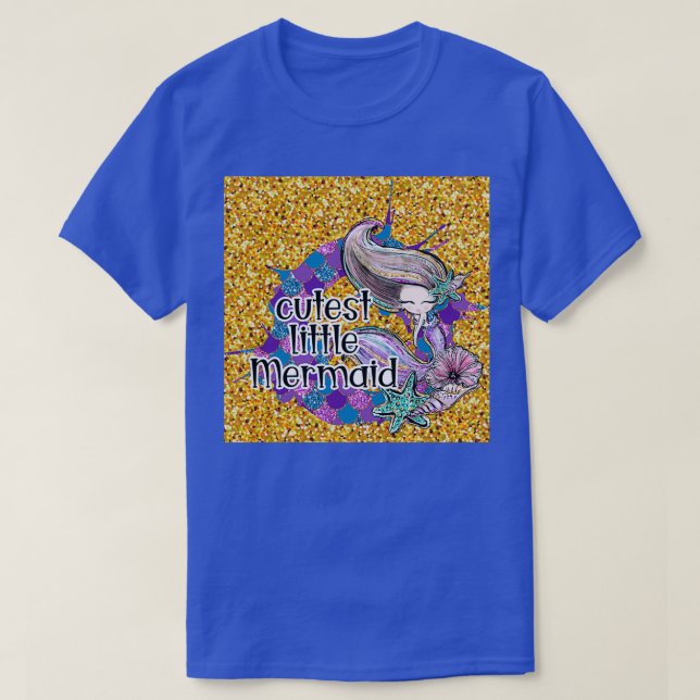 Cutest Little sjöjungfru glitter I T Shirt (Design framsida)