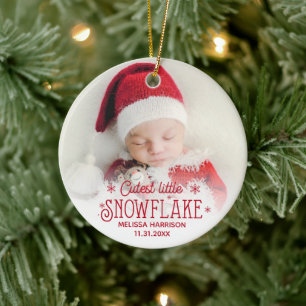 Cutest Little snowflake baby first christmas ceram Julgransprydnad Keramik