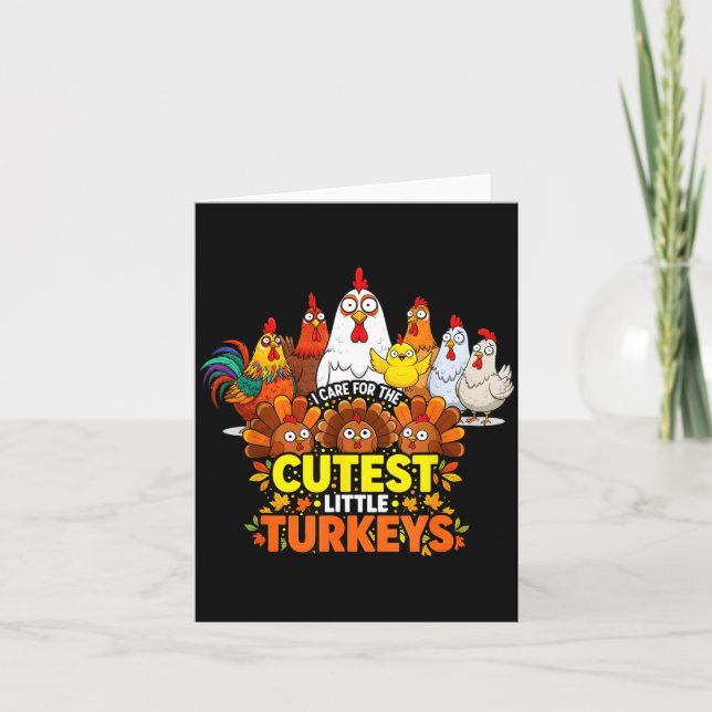 Cutest Little Turkeys Funny Thanksgiving Teacher D Kort (Framsida)