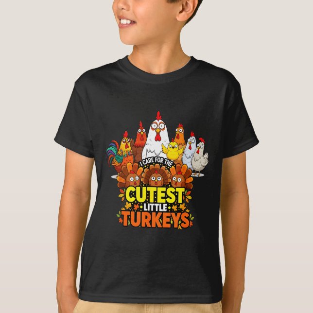 Cutest Little Turkeys Funny Thanksgiving Teacher D T Shirt (Framsida)