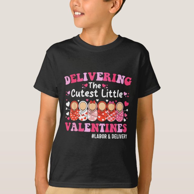 Cutest Little Valentines Labor &amp; Delivery Vale T Shirt (Framsida)