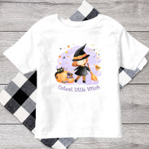 Cutest Little Witch Halloween tjej t-shirt