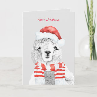 Cutest Llama, någonsin minimalistisk jul Kort
