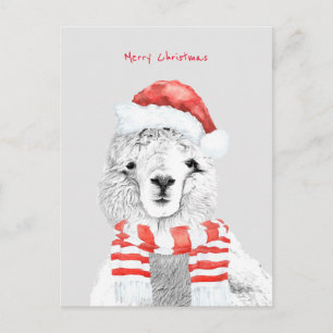 Cutest Llama, någonsin minimalistisk jul Vykort