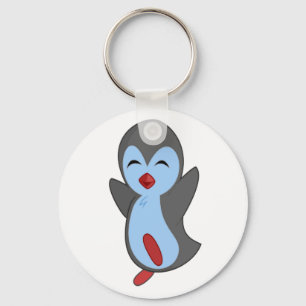 Cutest Lycklig Penguin Dancing to musik noter Nyckelring