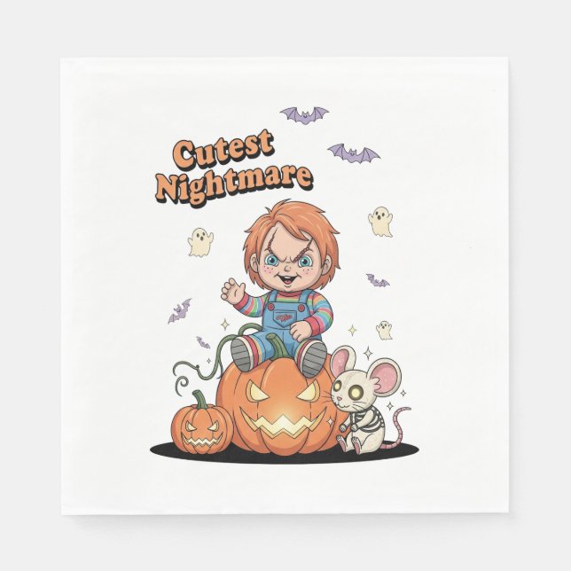 Cutest Nightmare Chucky Halloween Pappersservett (Framsidan)