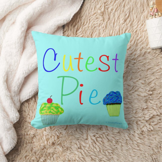 Cutest Paj Gult & Blue Muffinss PERSONALIZE Kudde (Filt)