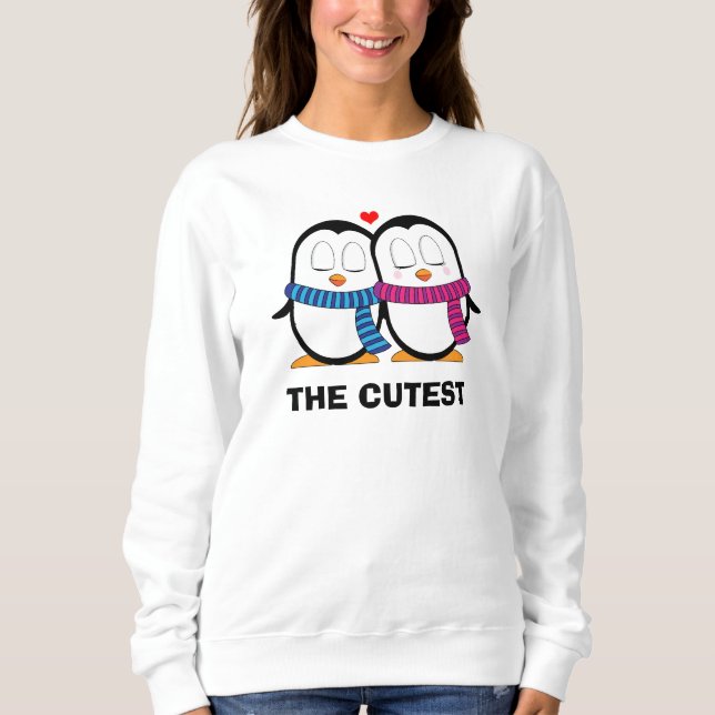 Cutest penguin Couple Sweatshirt T Shirt (Framsida)