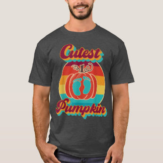 Cutest Pumpkin Höst löv Träd Retro Vinta T Shirt