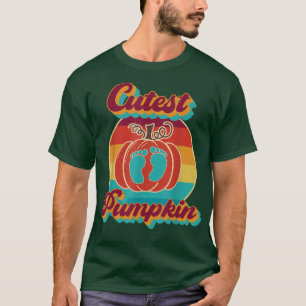 Cutest Pumpkin Höst löv Träd Retro Vinta T Shirt