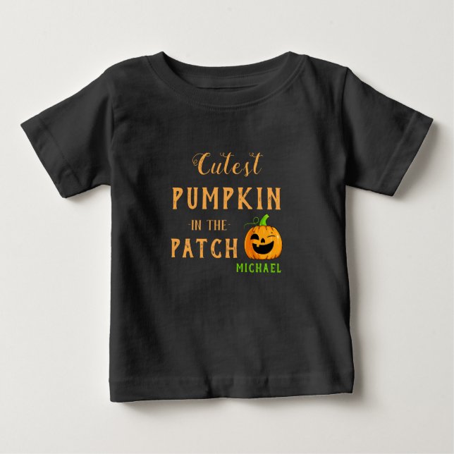 Cutest Pumpkin i Patch Personlig Unisex T Shirt (Framsida)