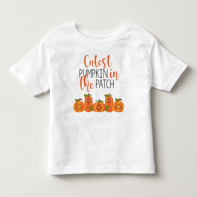 Cutest Pumpkin i Patch Småbarn Ruffle Tee (Framsida)