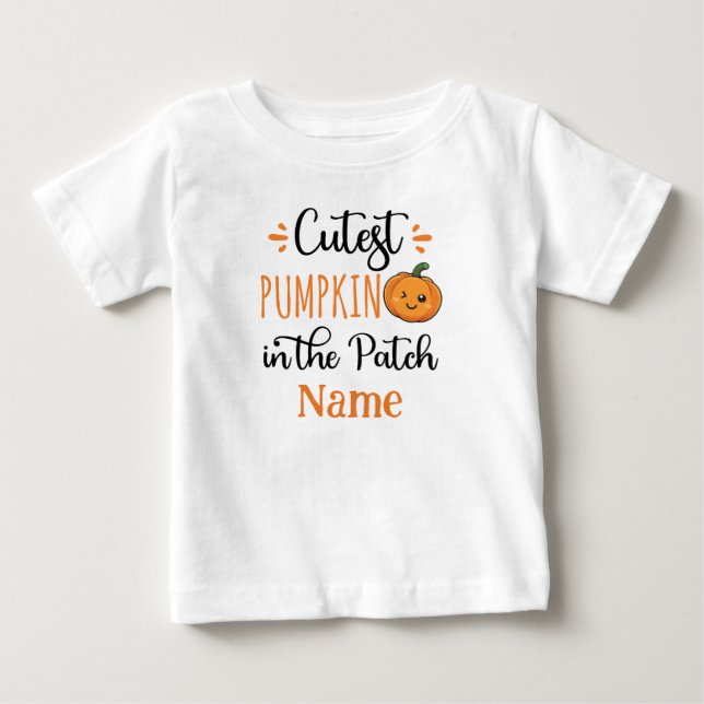 Cutest Pumpkin i Personligen Patch T Shirt (Framsida)