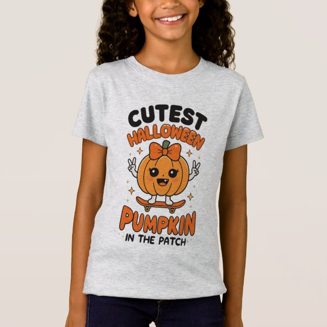 Cutest Pumpkin in Patch - Cute Halloween T Shirt (Framsida)