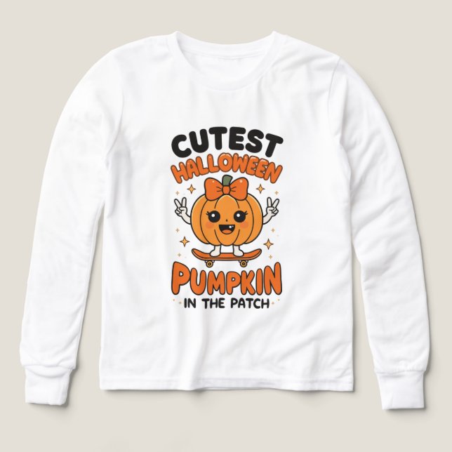 Cutest Pumpkin in Patch - Cute Halloween T Shirt (Design framsida)