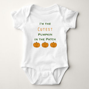 Cutest Pumpkin in Patch Infant Bodykostym Tee Shirt