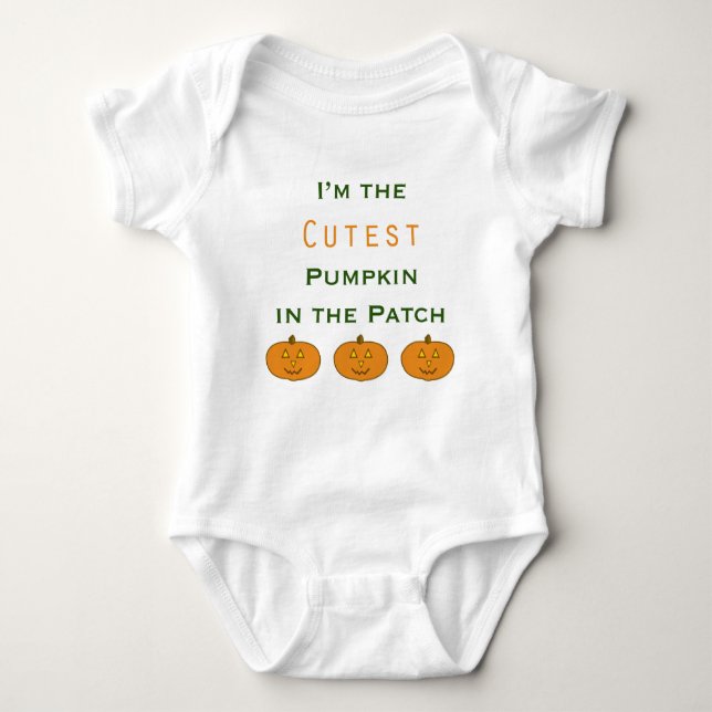 Cutest Pumpkin in Patch Infant Bodykostym Tee Shirt (Framsida)