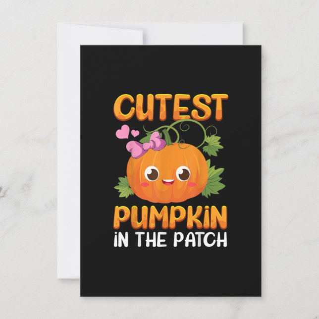 Cutest Pumpkin In The Patch Funny Halloween Thanks Inbjudningar (Framsida)