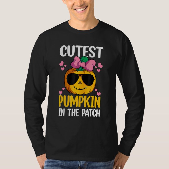 Cutest Pumpkin In The Patch   Halloween Men Women T Shirt (Framsida)