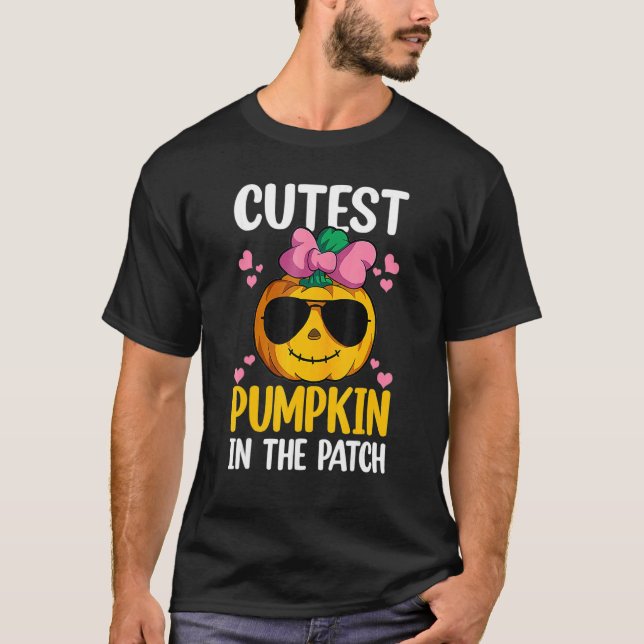 Cutest Pumpkin In The Patch   Halloween Men Women T Shirt (Framsida)