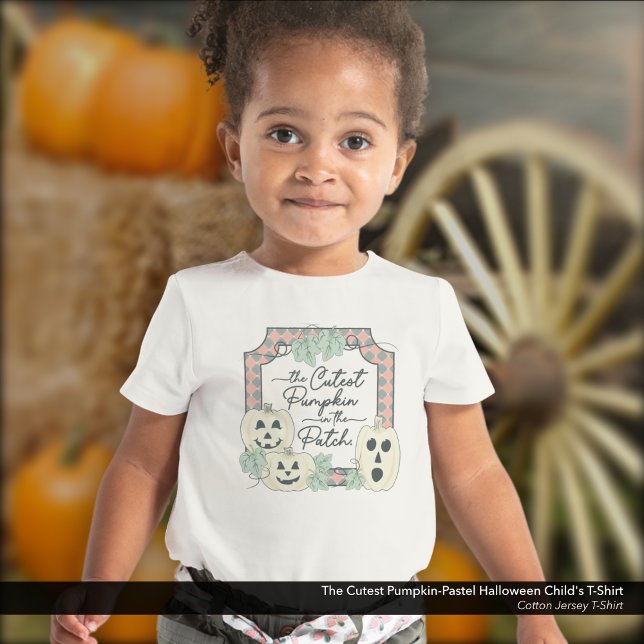 Cutest Pumpkin-Pastel Färg Halloween T Shirt (The Cutest Pumpkin-Pastel Halloween T-Shirt: Available in Toddler and Baby Sizes Shown in White)