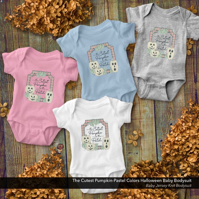 Cutest Pumpkin-Pastel Färg Halloween T Shirt (The Cutest Pumpkin-Pastel Colors Halloween Baby Bodysuit)