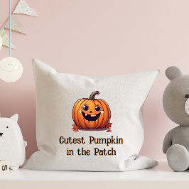 Cutest Pumpkin Tecknad Halloween Orange Text Kudde