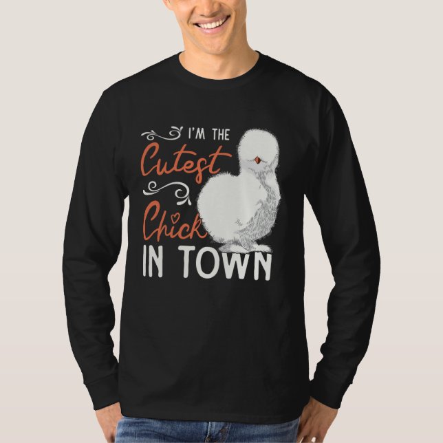 Cutest Silkie Chicken Farmer Farm Chinese Silk Chi T Shirt (Framsida)