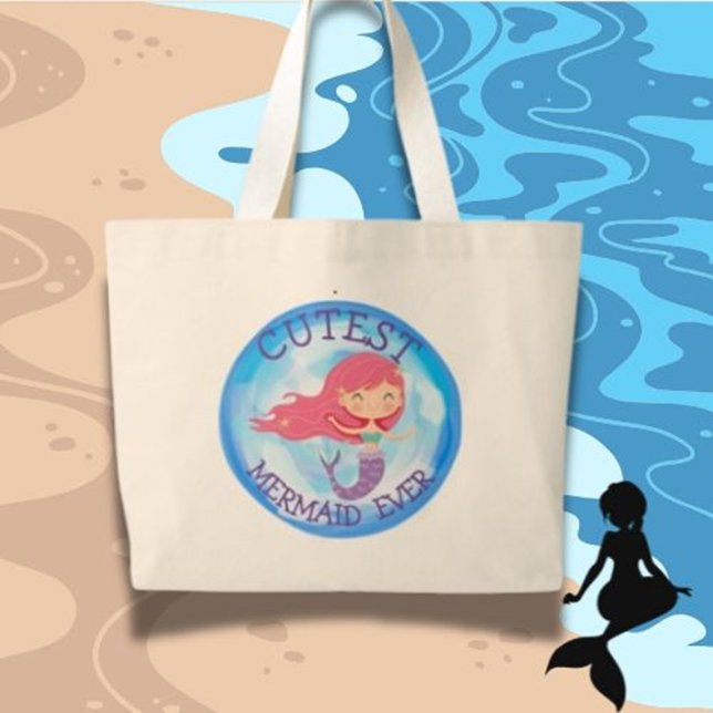 Cutest Sjöjungfru Aldrig till Bag Tygkasse (Magical Mermaid Birthday Gifts for Your Little Girl)